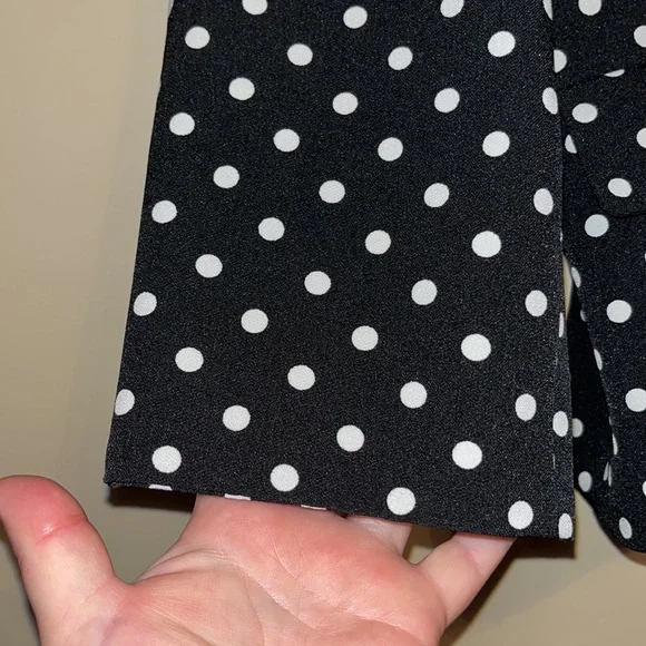 Kasper - Vintage 90’s Black & White Polka Dot Blazer Jacket - Picture 6 of 12